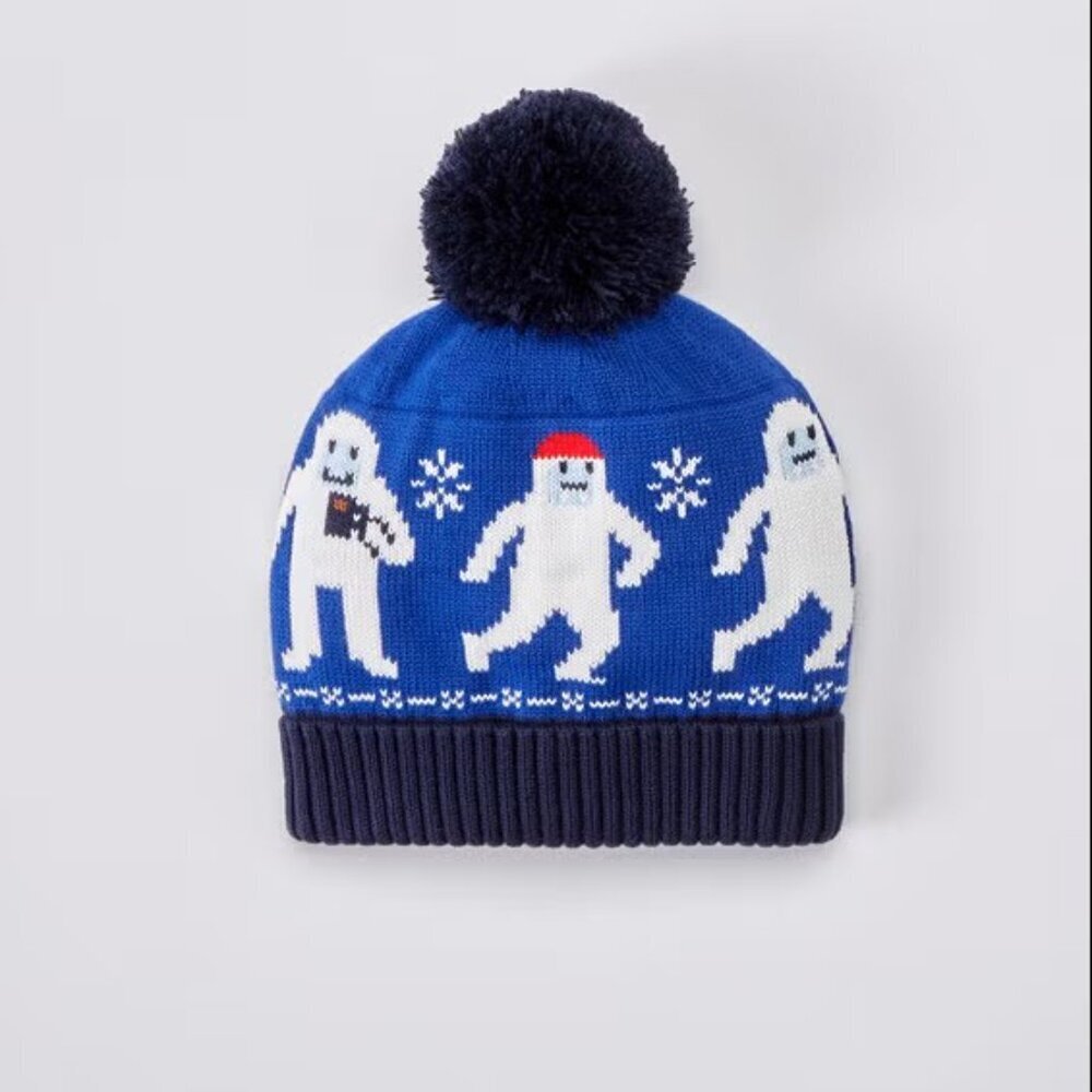 Hannah Andersson Are You Yeti Beanie Knit Hat Youth size 12 Blue